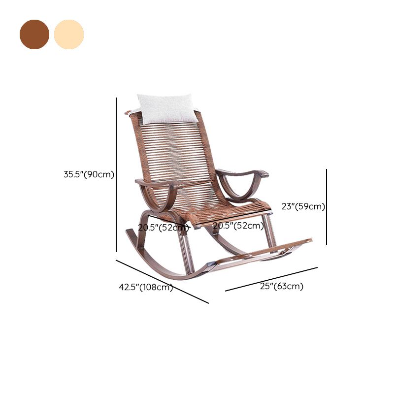 Vintage Style Wood Simple Rocking Chair Lounge Leisure Lazy Chair for Balcony