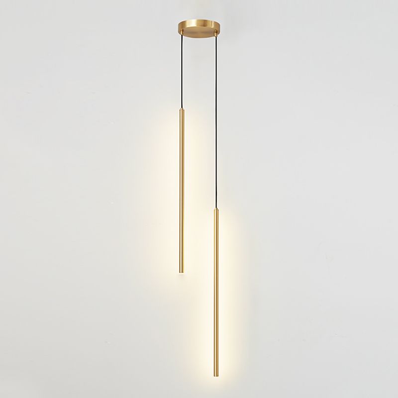 Metal Linear Hanging Lights Modern Style Multi Light Hanging Mount Fixture for Restaurant