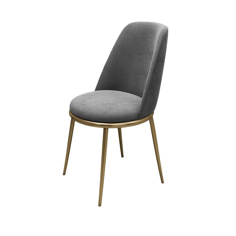 Sillas de comedor sin brazos con respaldo sólido de diseño escandinavo, silla lateral tapizada