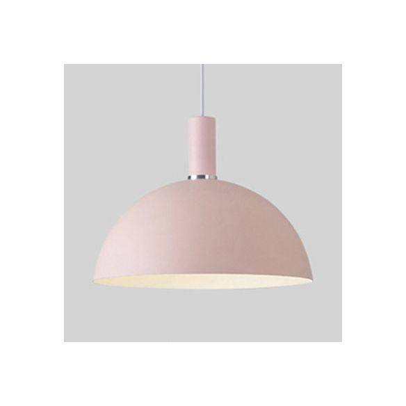 Soggiorno a cupola sospensione lume in alluminio 1 lampadina lampada a sospensione color caramella in blu/verde/giallo/rosa