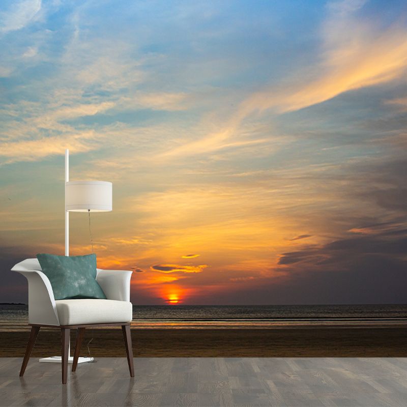 Seaside View Murals Environment Friendly Wallpaper for Sitting Room Wall Decor