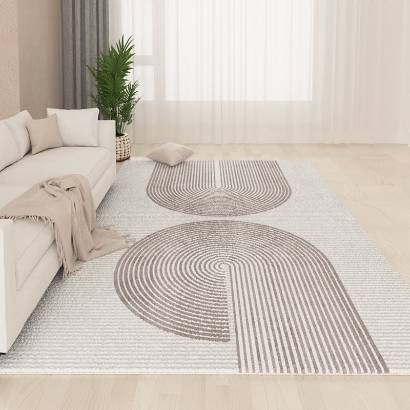 Brown Simple Carpet Polyester Line Carpet Stain Resistant Carpet for Drawing Room