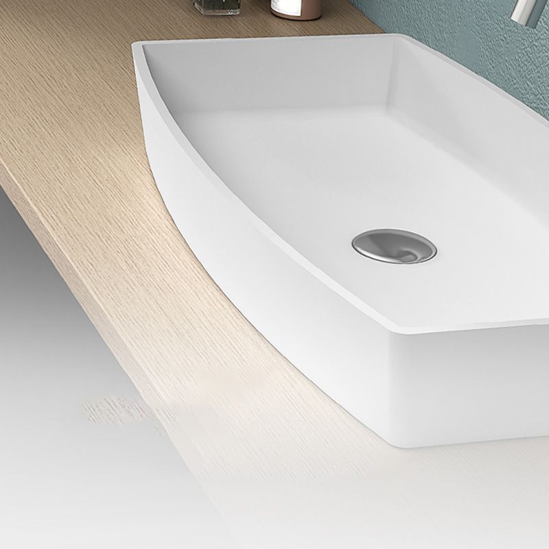 Modern Bathroom Sink Man Made Rock Rectangular Vessel Lavatory Sink(Not Included Faucet)
