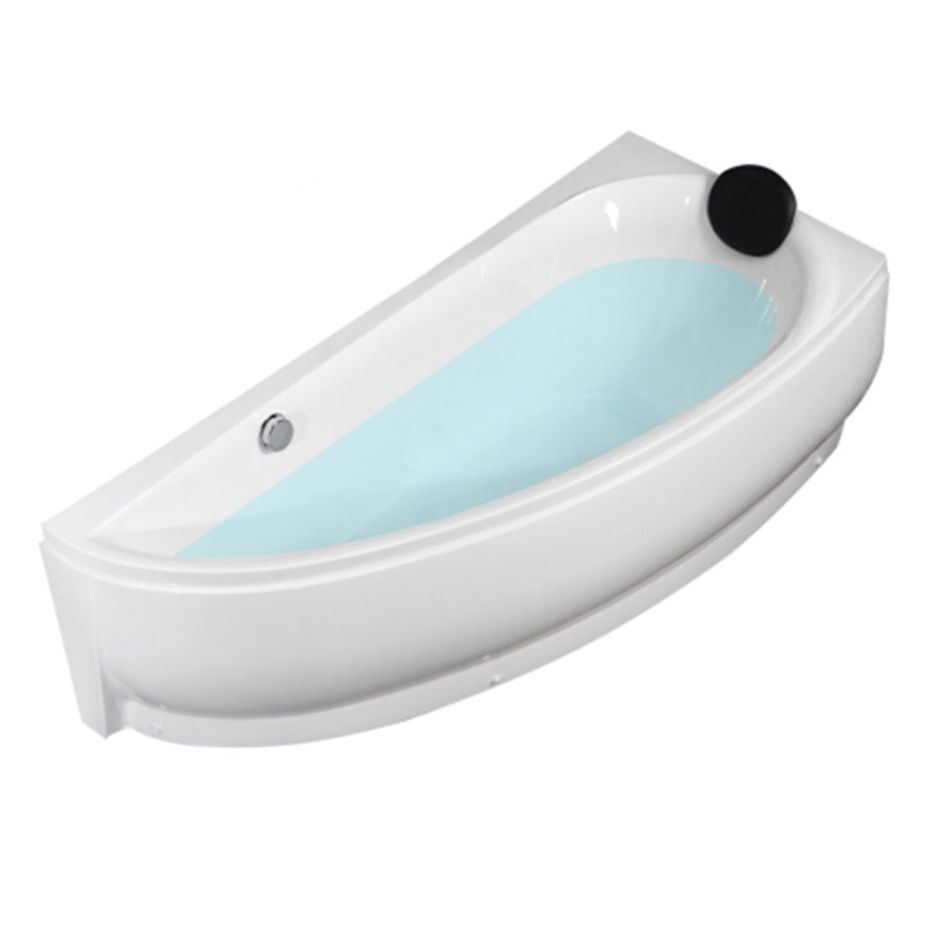 Acrylic Corner Modern Bathtub Acrylic White Soaking Back to Wall Bath