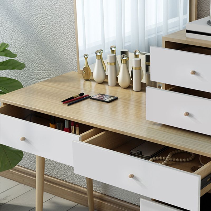 Bedroom Make-up Vanity in Natural Nordic Engineered Wood Dresser
