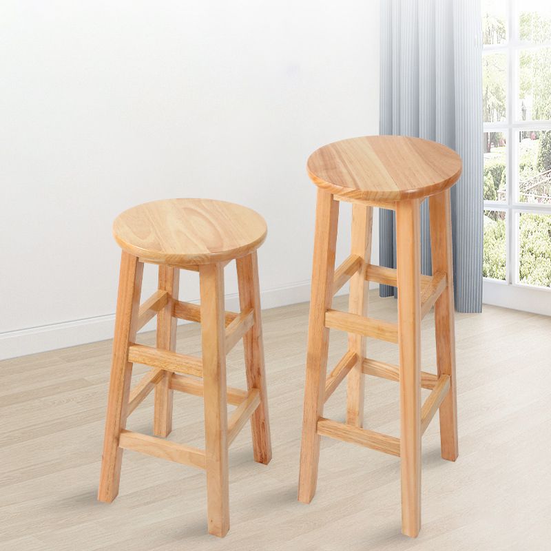 Contemporary Wood Stool Round Stool in Matte Finish for Indoor