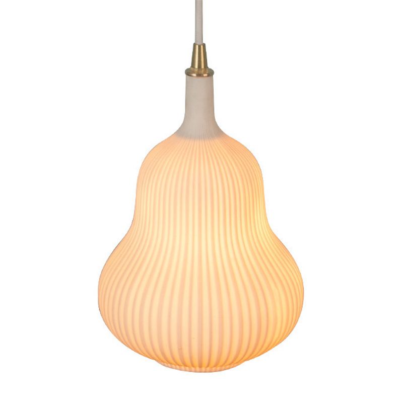 1 Glühbirnenkürbis -Form Suspension Licht kreatives klares Glas Anhänger Licht in Weiß für Esszimmer