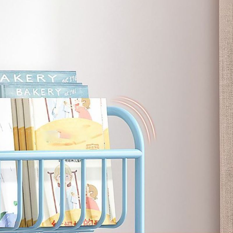 Metal Contemporary Bookshelf Floating Closed Back Bookcase with Shelves