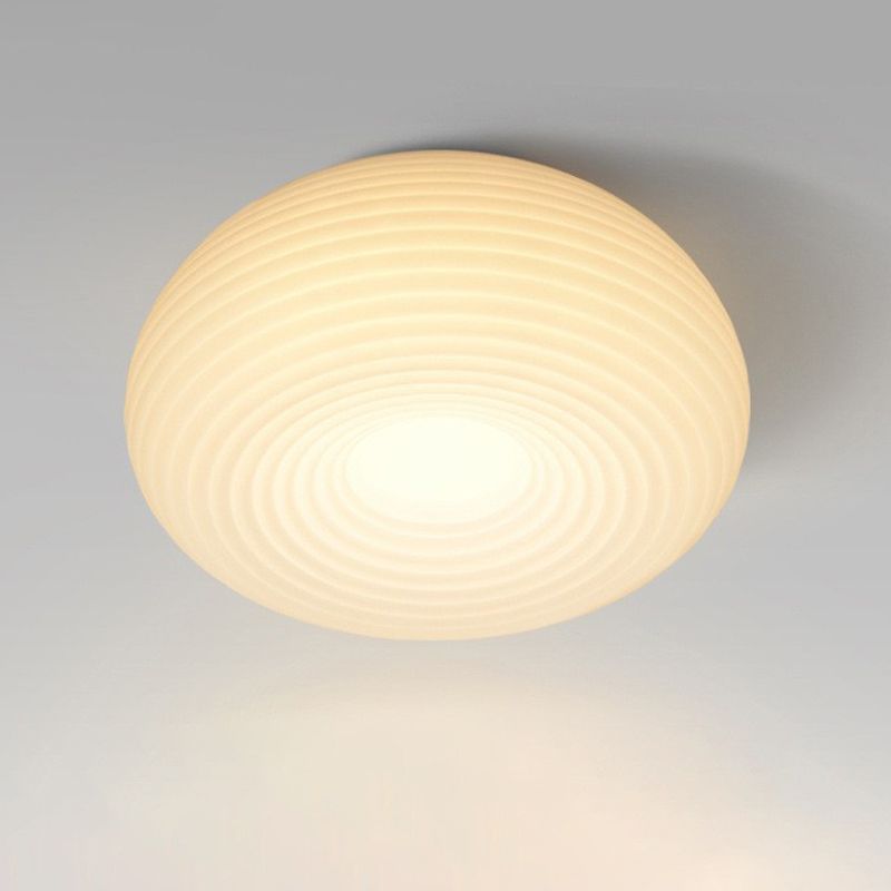 White Shaded Ceiling Light LED Contemporary Flush Mount Lighting for Home