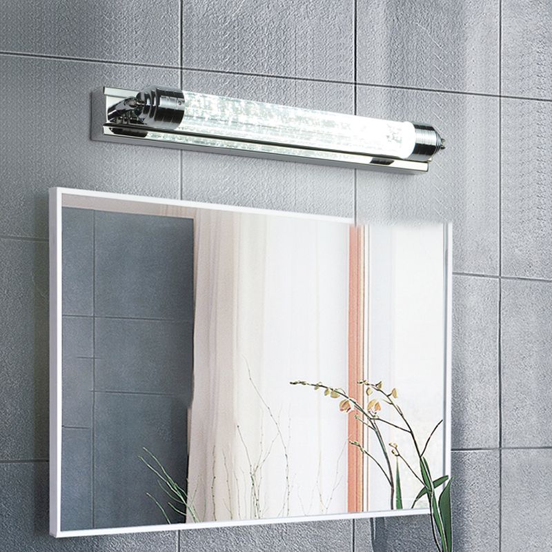 Sombra lineal de 1 luces mate de pared moderno espejo de cristal espejo de la pared lámpara de montaje en plata