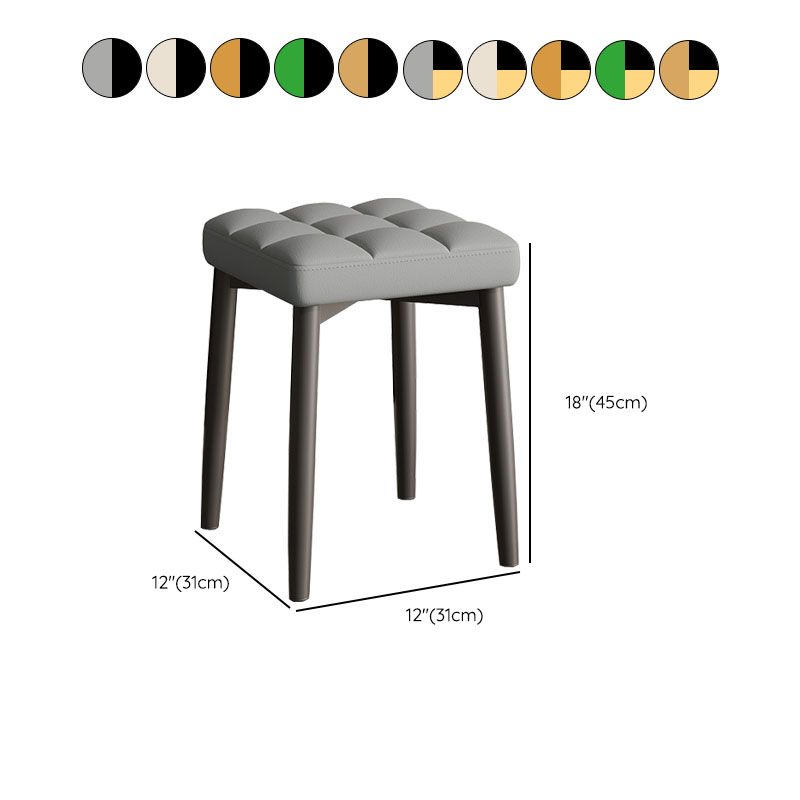Solid Color Leather Standard Stool Modern Simple Square Stool
