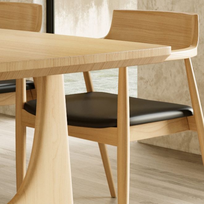 Industrial Double Pedestal Dining Table Pine Wood Table for Dining Room Cafe
