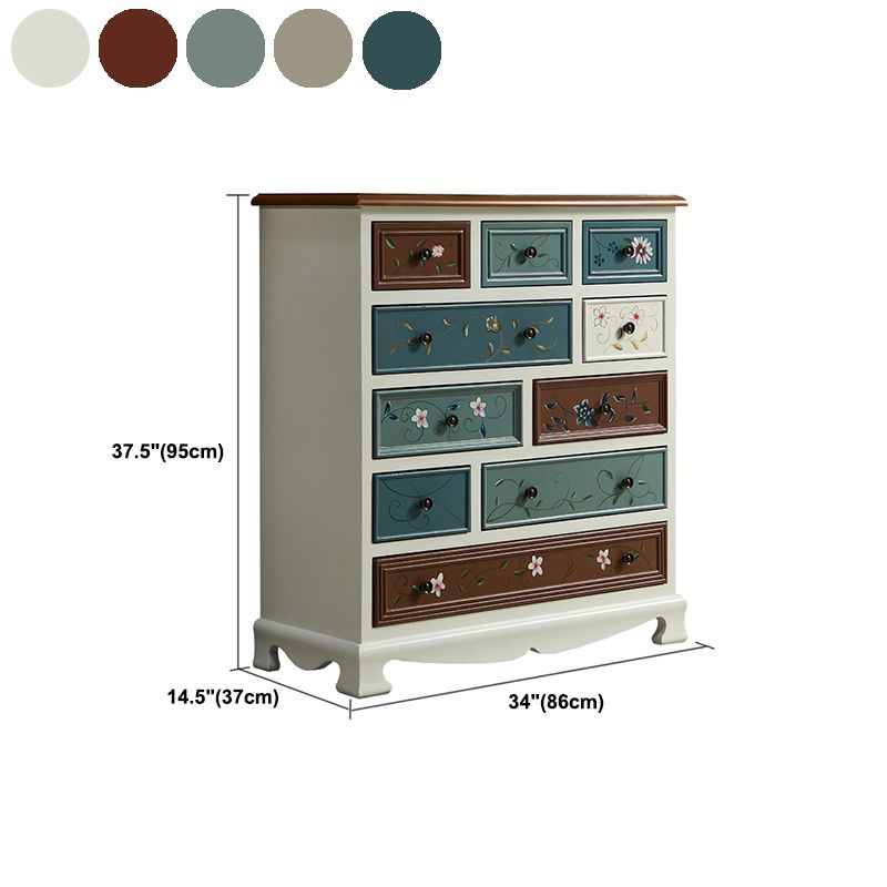 Coastal Storage Chest Dresser Solid Wood Dresser with 7/8/10/12 Drawers