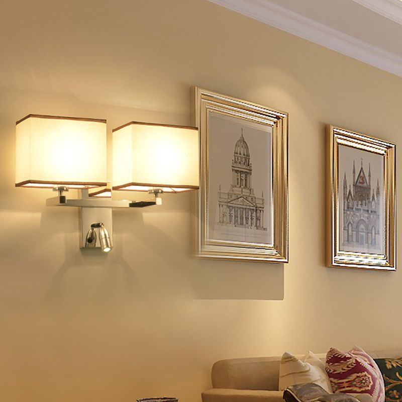 Fabric Geometric Wall Light Fixture Modern Wall Lighting for Bedroom
