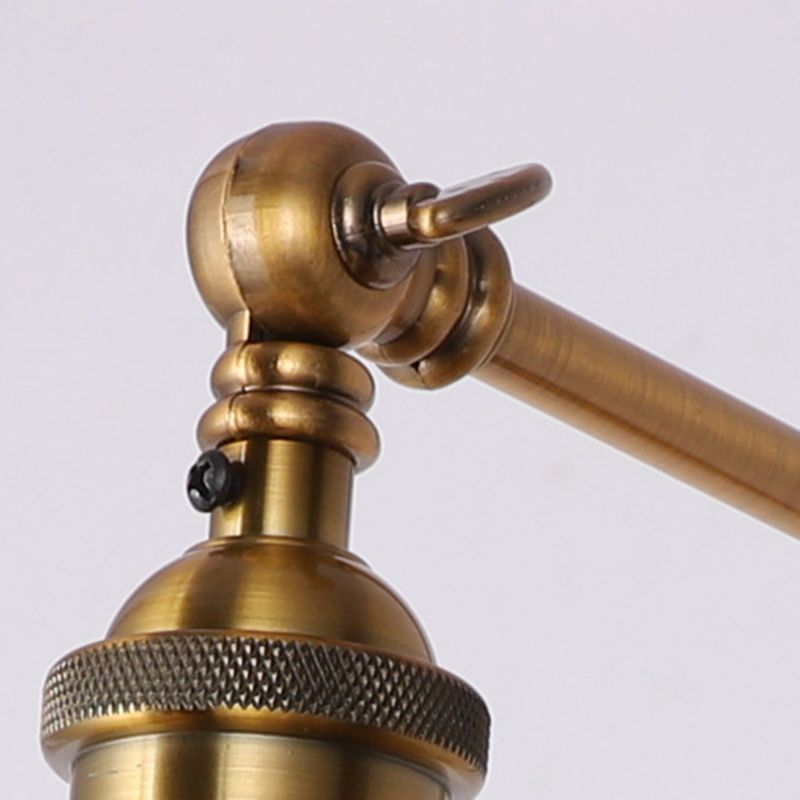 Vintage Industrial Cone Leuchte Leuchte Metall 1-Licht Wandleuchte in Messing und Weiß