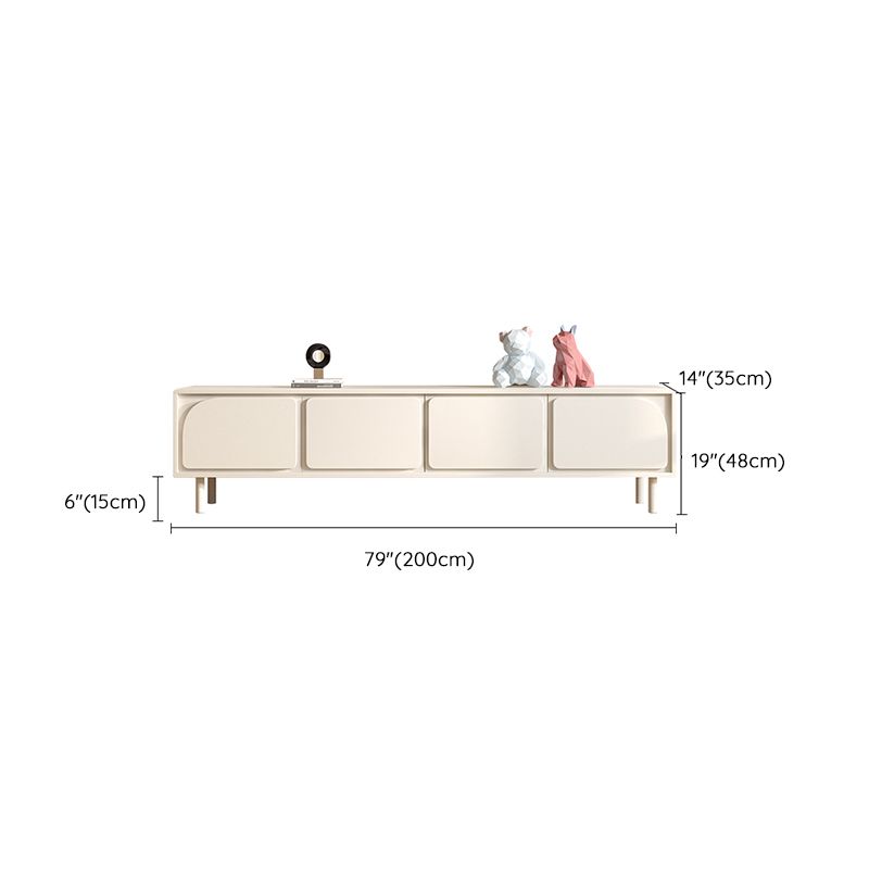 Contemporary TV Media Console White TV Stand Console with Doors