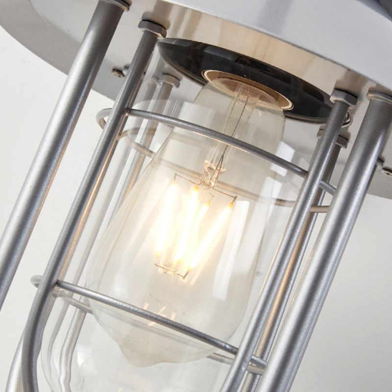 Industrial Metal Wall Sconce Cone Shape Wall Light with Glass Shade for Courtyard