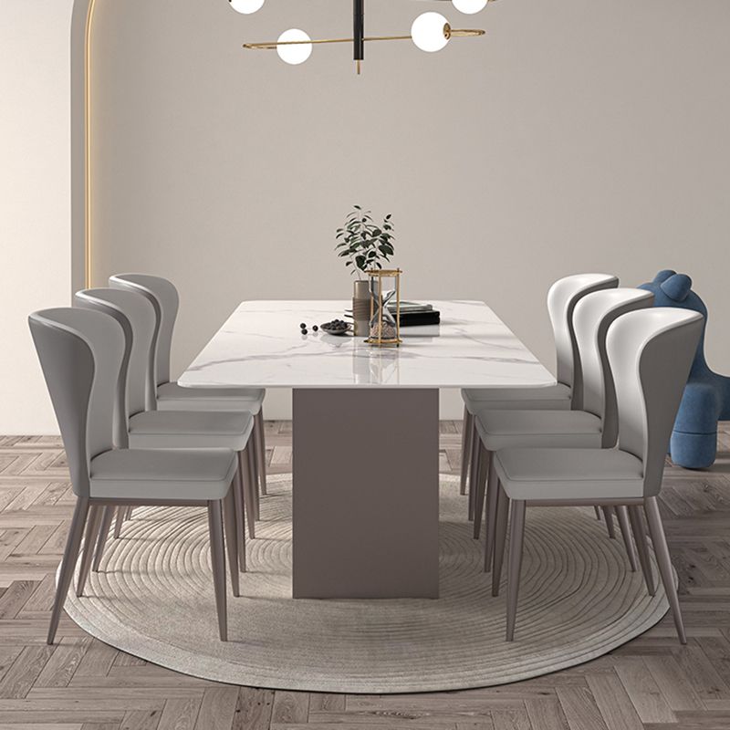 Nordic Glam Rectangle Sintered Stone Dining Table Set 1/2/4/6/7 Pieces Dining Set
