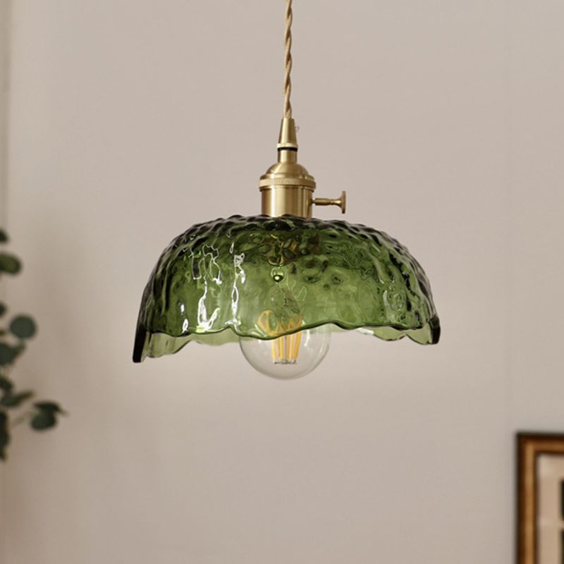 Bowl Glass Hanging Light Fixture Contemporary Style Hanging Pendant Light for Bedroom