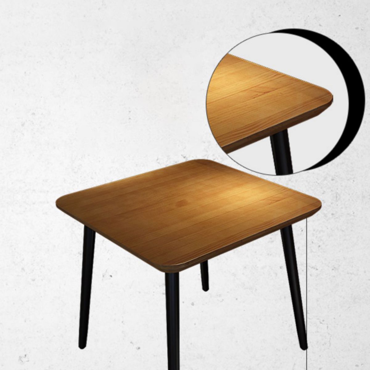 Solid Wood Dining Table for Restaurant Industrial Table with 4 Legs