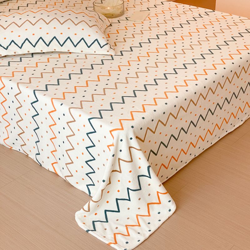 Sheet Sets Flannel Cartoon Printed Wrinkle Resistant Super Soft Breathable Bed Sheet Set