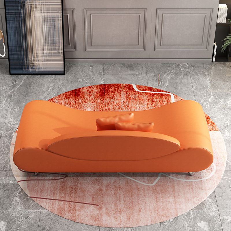 23.62 Inch Tall Curved Armless Sofa Contemporary Sofa for Living Room