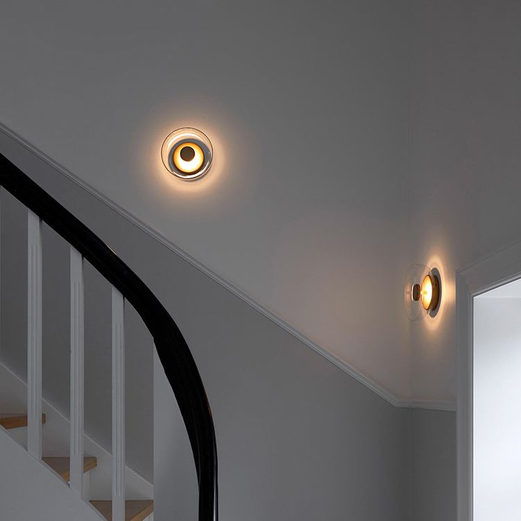 Glass Bowl-Shaped Wall Mounted Lighting Minimalist LED Wall Mounted Light Fixture