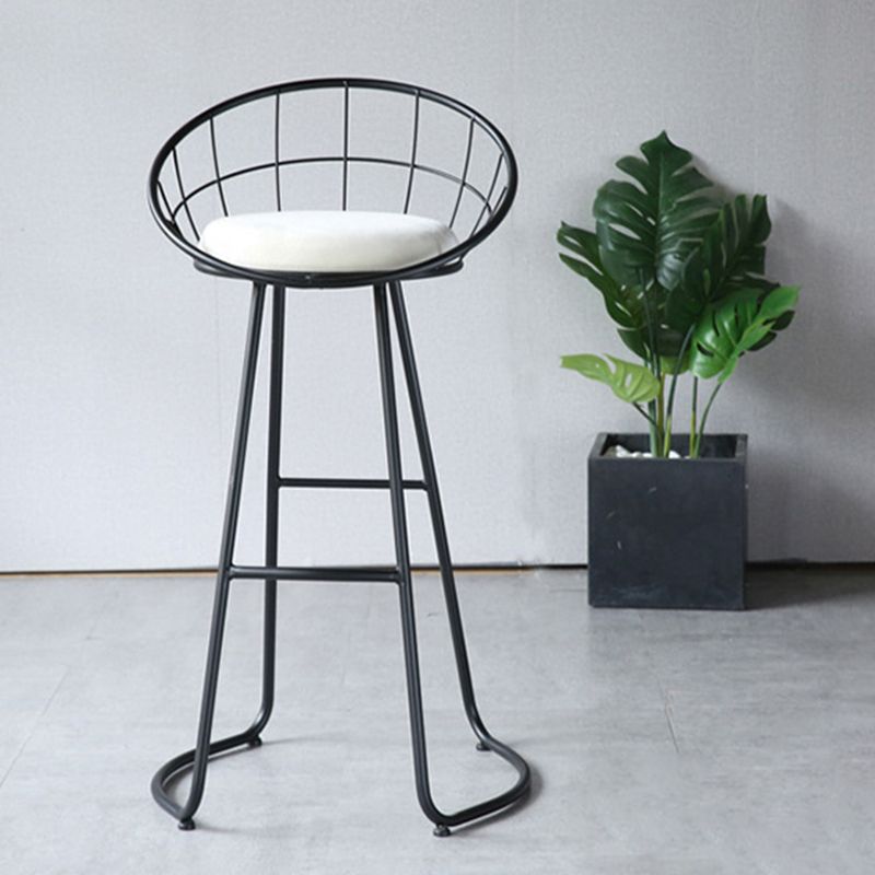 Contemporary Low Back Bar Stools Metal Barstool with Cushion for Bar