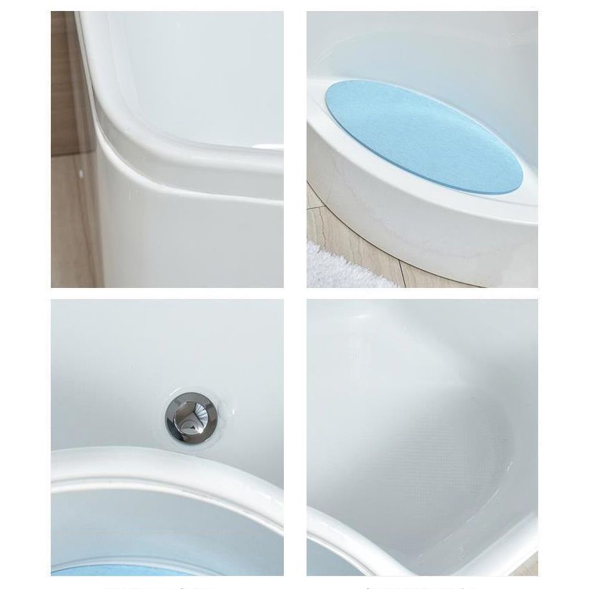 Modern Home Acrylic Bathtub White Corner Bath Tub with Seat Included