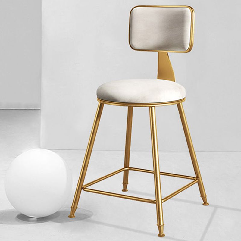 Glam Metal Upholstered Barstool Bristol Bar Stool with Iron Legs and Cushion Low Back