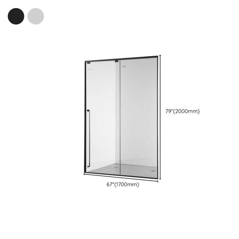 Narrow Full Frame Single Sliding Shower Door Tempered Glass Shower Door