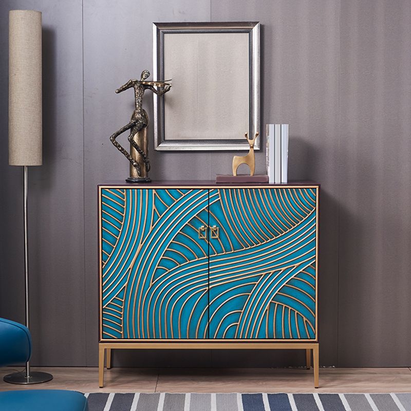 Industrial Accent Cabinet with Cup Pulls Doors and Straight Legs