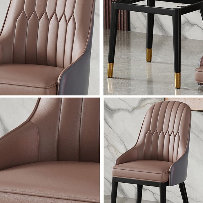 Chaise à bras en métal scandinave, chaise Parsons pour salle à manger, chaise d'appoint pour la maison