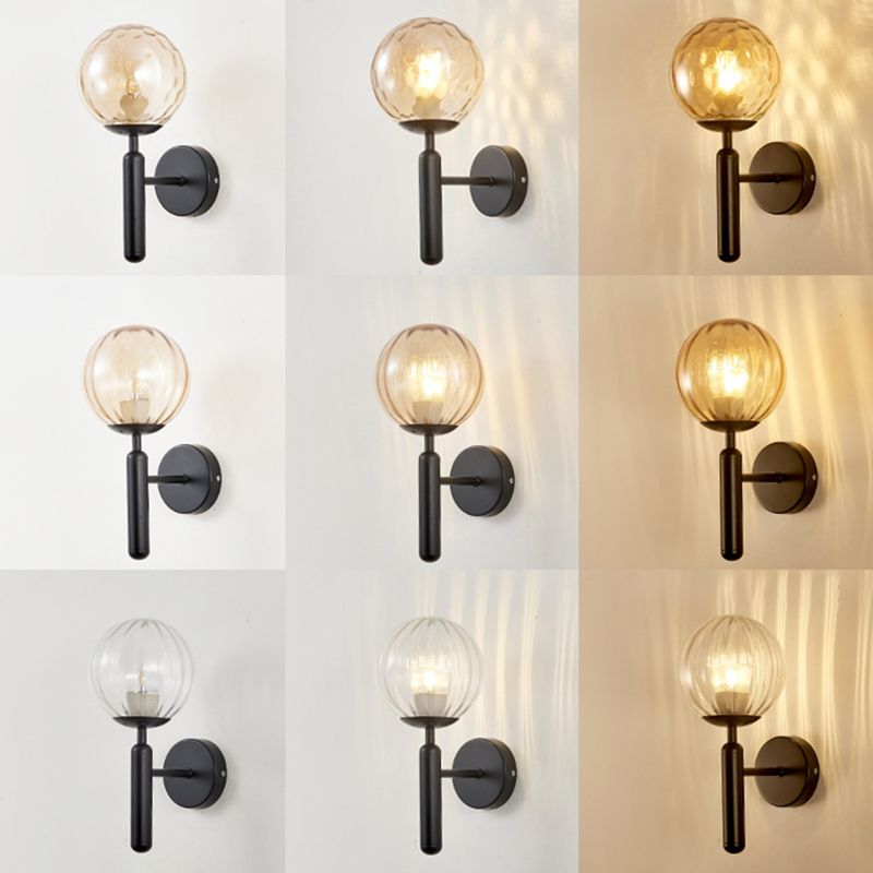 Moderner nordischer Stil kugelförmiger Wandleuchte Leuchten Glas 1 leichte Wandleuchten für Wohnzimmer