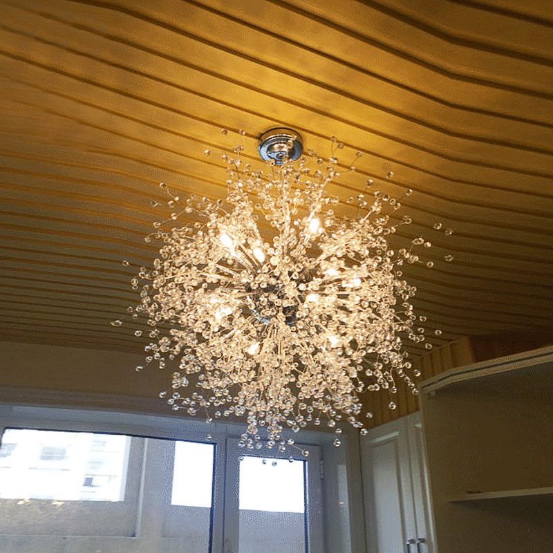 8/12 Luci Apparecchiatura a soffitto interno con pilotaggio di cristallo a cristallo contemporaneo Lampadella chiara il lampadario