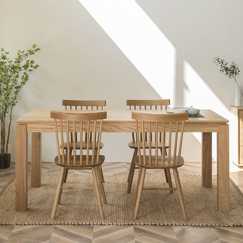 Contemporary 1/4/5 Pieces Furniture Rectangle Solid Wood Dining Set in Natural