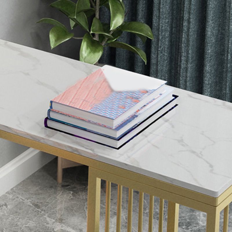 Glam 41.3"H Bar Table White Faux Marble Top Pub Table for Dining Room