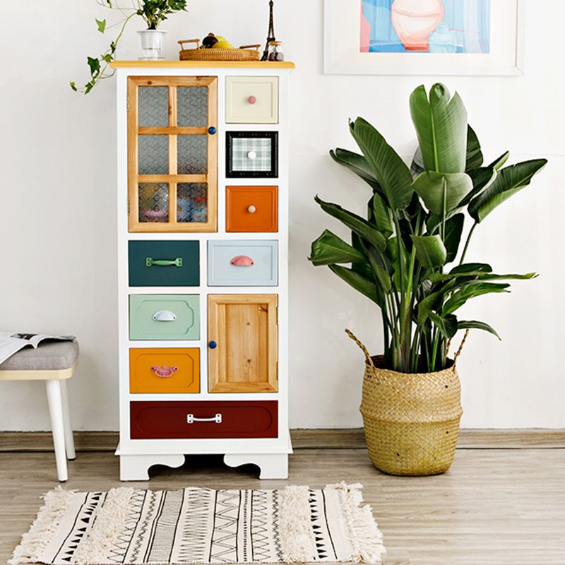 Coastal Storage Chest Dresser Solid Wood Dresser , 14.82-inch Width