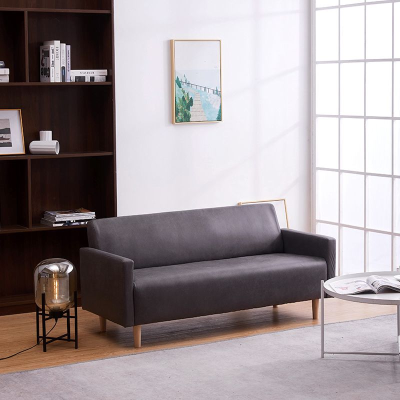 Modern 4 Wood Legs Standard Sofa Square Arm Sofa for Living Room