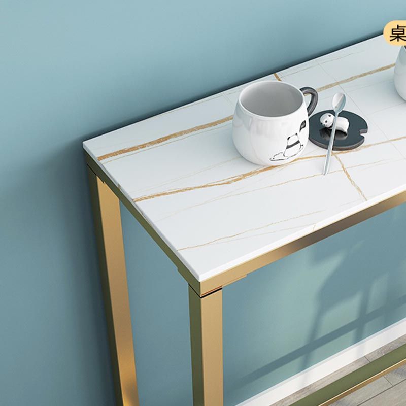 Contemporary Stone Top Bar Table 42-inch Height Iron Pedestal Bistro Table