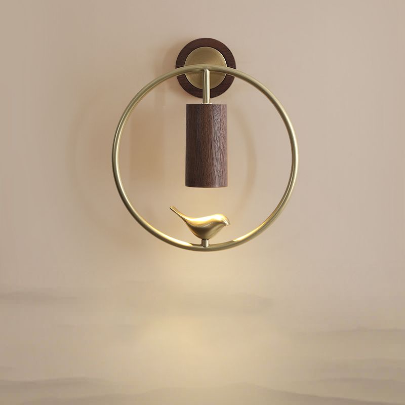 Luce di applique a muro Contemporaneo moderno luce interna in legno e ottone