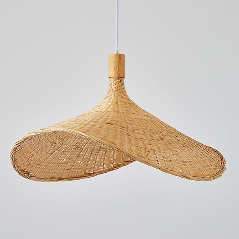 1-Licht-Bambus Hängsbeleuchtung Chinesisches Anhänger Lichtkit für Tea Room