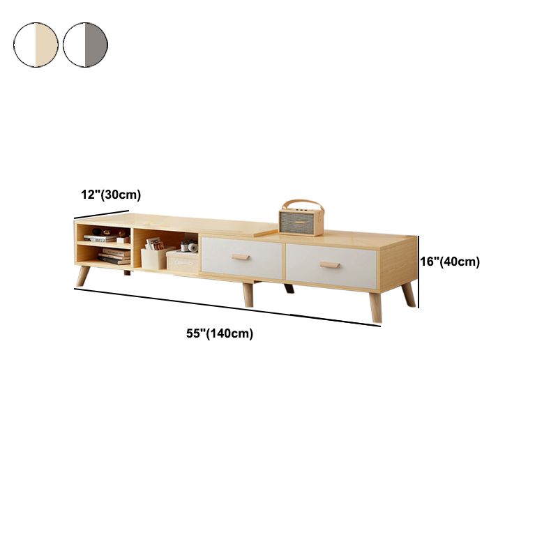 Engineered Wood TV Media Console with Drawers Scandinavian TV Stand