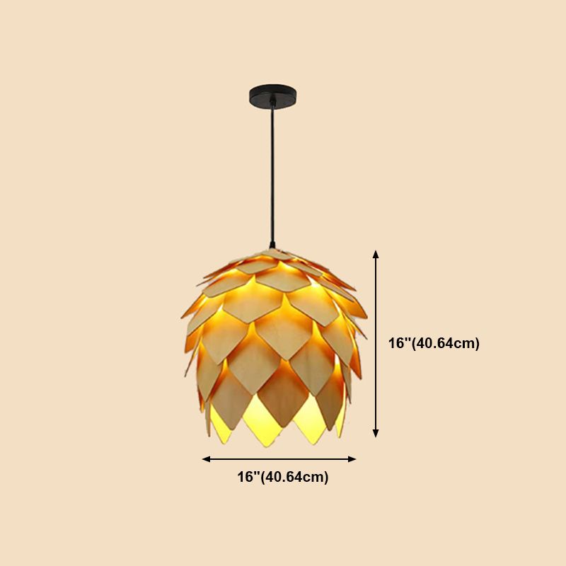 Éclairage de suspension en bois moderne minimaliste pour salon