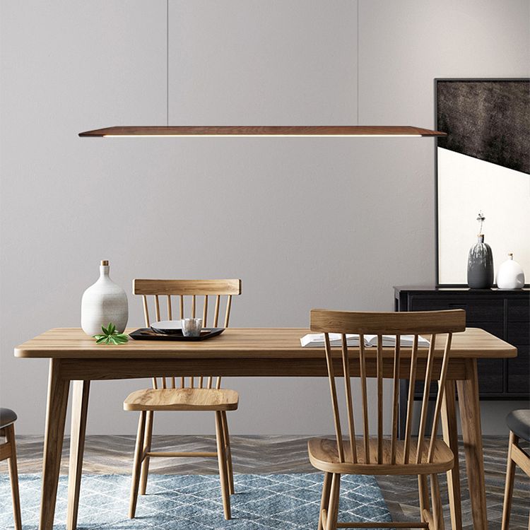 Wood Hanging Pendant Lights Minimalism Linear Hanging Lamps for Office