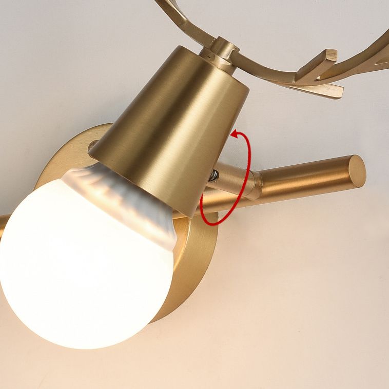 Antler-shaped Vanity Wall Light Nordic Light Extravagant Style Copper Vanity Lamp