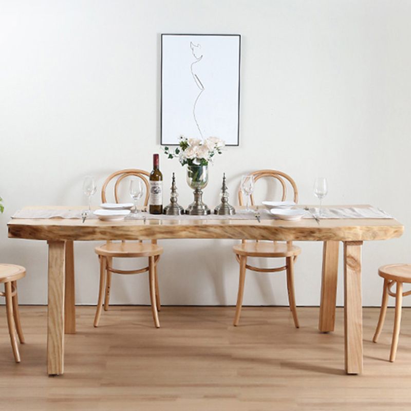 Rectangle Solid Wood Dining Table Simplicity 4 Legs Table for Dining Room
