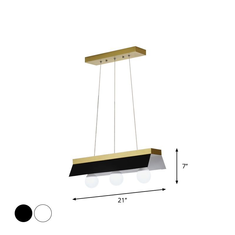 Black/White Billiard Light 3/5 Light Modern Metal Dining Room Lighting