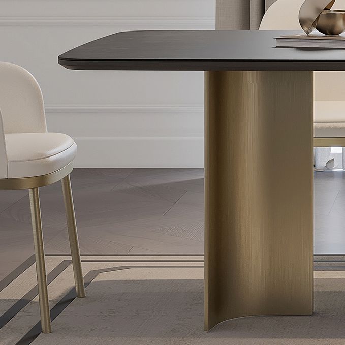 Nordic Glam Sintered Stone Rectangle Table Set 1/4/5/7 Pieces Dining Set