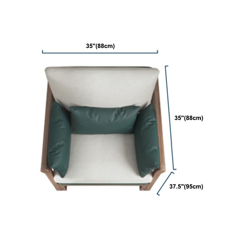 Contemporary Stationary Linen Square Arm Cushion Back Sofa & Chaise